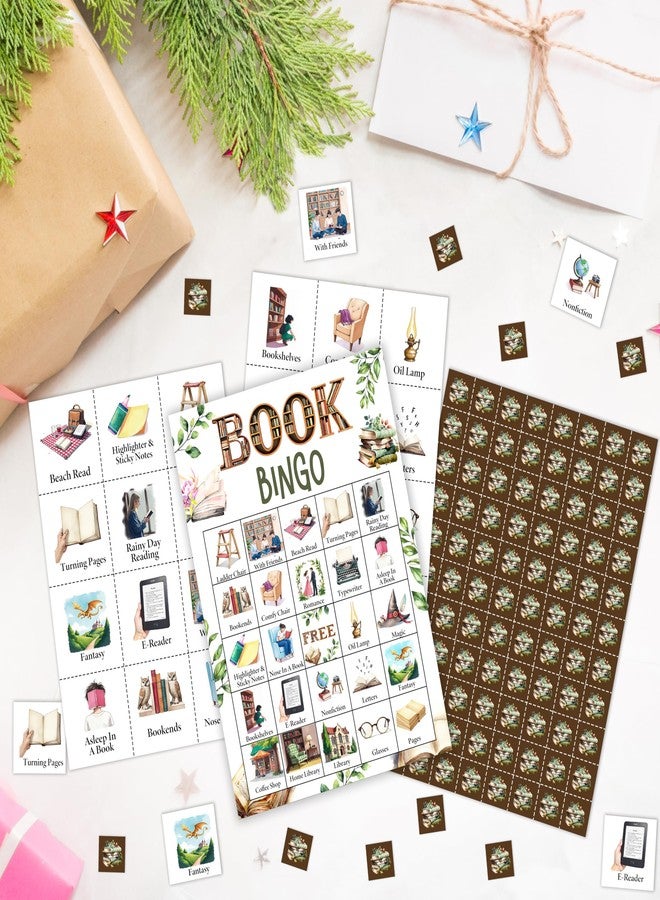 Mueddur Book Party Bingo Game Card, Bookish Bingo Set for Adults Large Group Family Friends, Book Club Reading Group Activities, Bookclub Meeting Icebreaker Games for 24 Players -23 - Image 5
